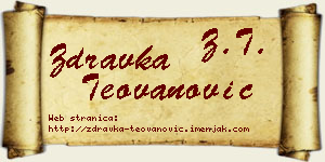 Zdravka Teovanović vizit kartica